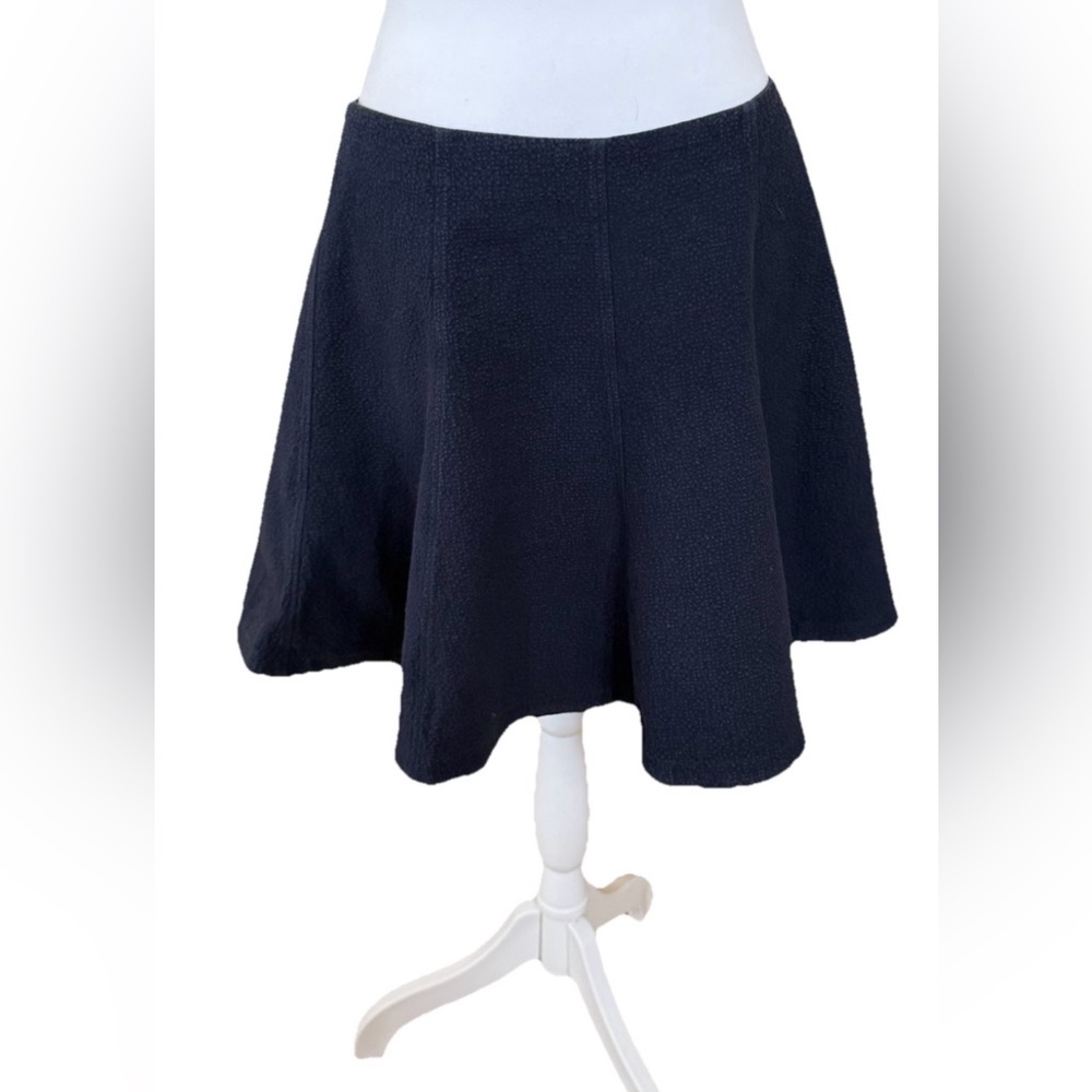 THEORY A-Line Navy Blue Textured Flared Miniskirt Size 10